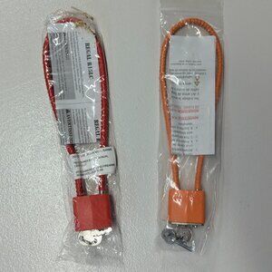 Two Regal R15LC Heavy Duty Cable Gun Locks With 2 Keys Each In Red and Orange 8"